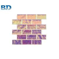 Commercial Kitchen Backsplash Iridescent Pink Mosaic Tile Glass