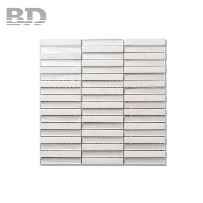 Hot Selling Strip Glass and Stone Mosaic Tile for Wall