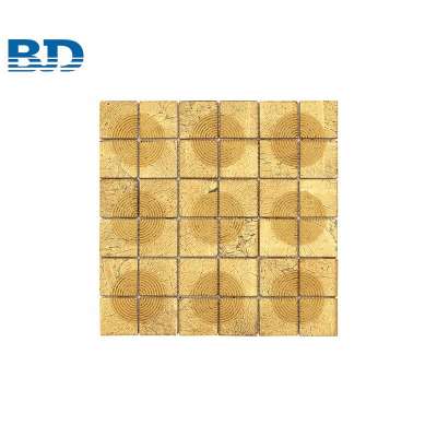 Foiled Shiny Glod Color Glass Mosaic Tile