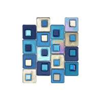 Newest Swim Pool Gold Mix Sea Blue Glass Mosaic Tiles