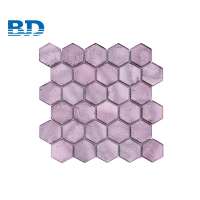 China New Decor Honeycomb Hexagon Mosaic Tile Glass