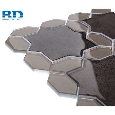 Home Interior Decoration Glass Water Jet Mosaic Tile