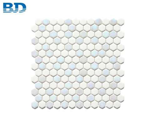 Luxury Iridescent Fullbody Glass Hexagon Mosaic Tile