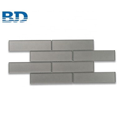 Supply Grey Wall Backsplash Mosaic Glass Subway Tile