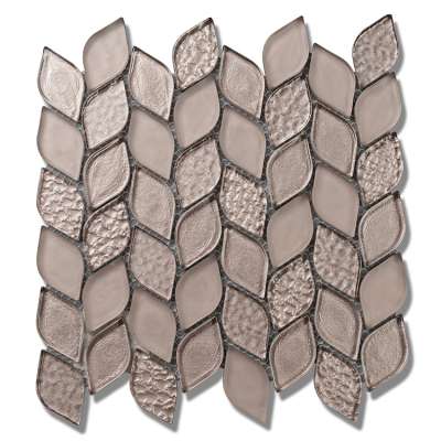 China design popular wall decoration glass leaf tile