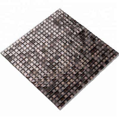 Mini square crystal waterjet glass mosaic tiles sheet for wall mirror mosaic luxury tile