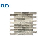 Wood Look Long Strip China Glass Mosaic Tile